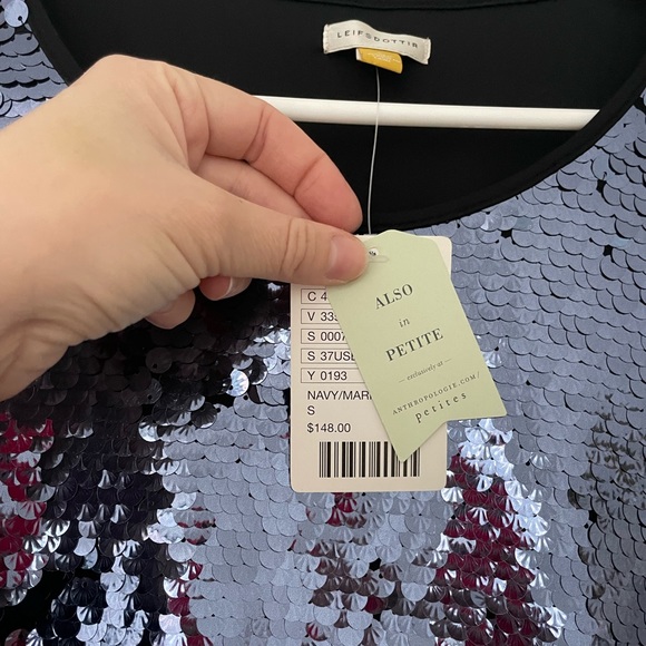 ANTHROPOLOGIE LEIFSDOTTIR Sequin Top - Size Small - NEW WITH TAGS - Picture 3 of 5